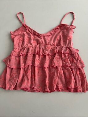 Floral ruffled cami top size M